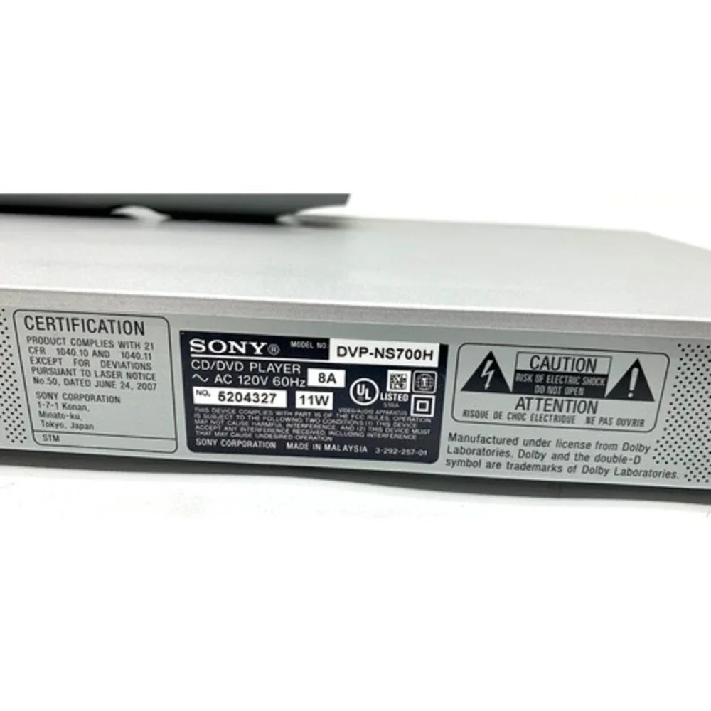 Sony DVD Player with Remote‎ Control / DVP-NS700H